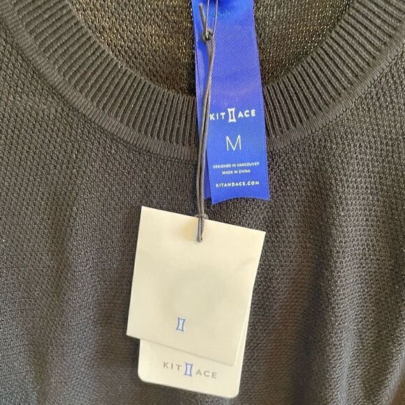 Kit and Ace Sweater Womens M Breeze Through Crew Cashmere Silk Black Luxe NWT - Picture 7 of 7